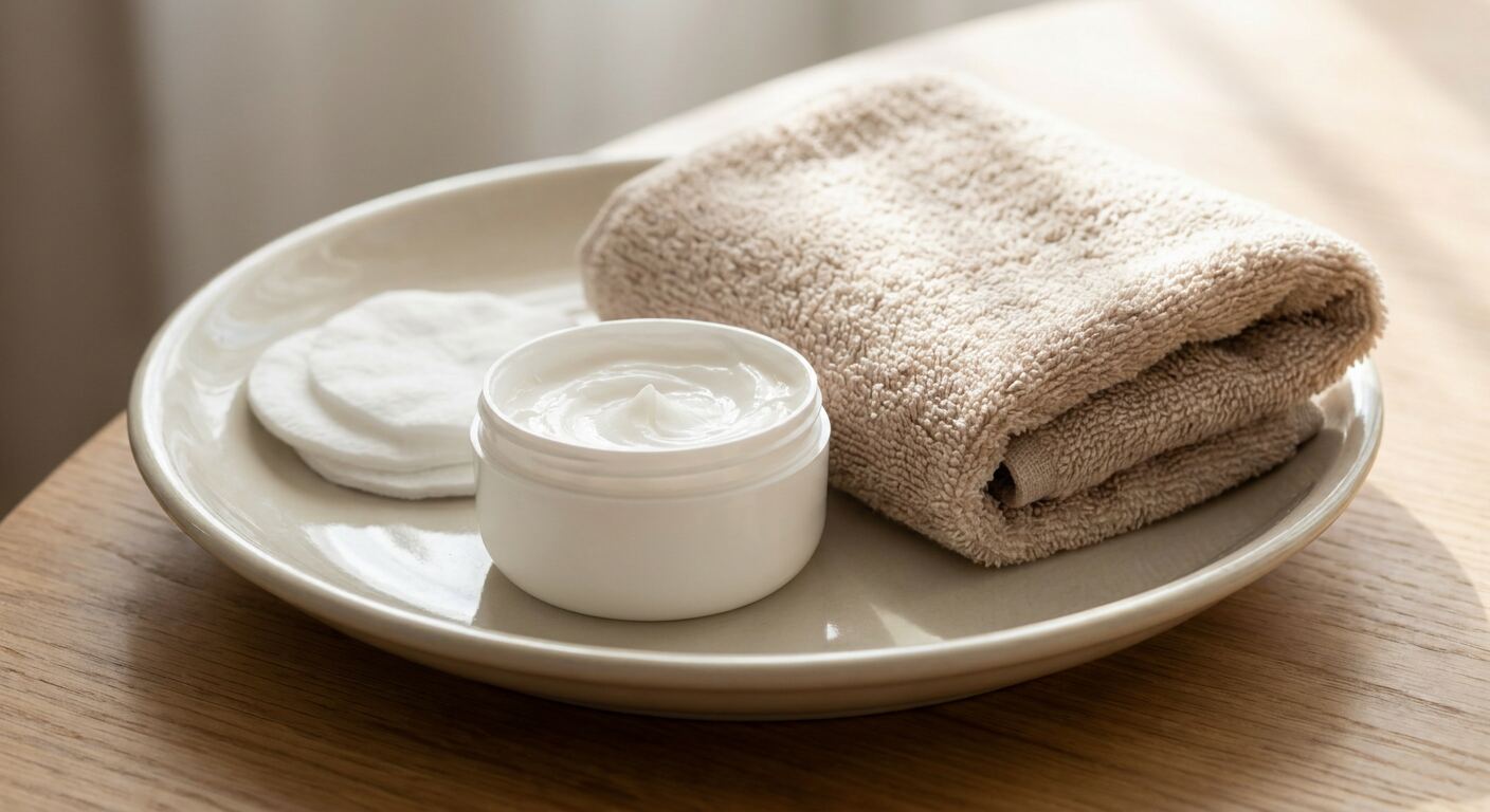 Applying a thick layer of barrier cream during a nappy change.